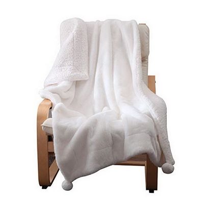 calidad  Luxury High Quality 100% Polyester Faux Rabbit Fur Throw Blanket Anti-pilling Custom Wholesale fábrica